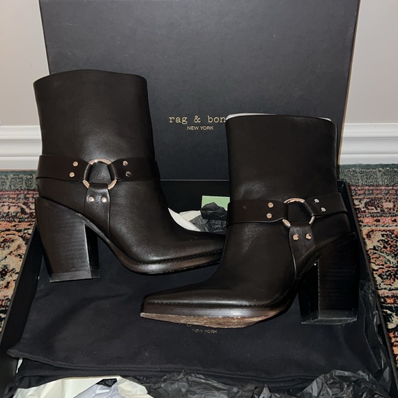 COPY - Rag & Bone Black Western Style Boots - Picture 2 of 5